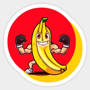 Cute muscle banana Sticker